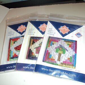 Lot of 3 New Becky & Me Quilting Patterns 16" Pillow Wall Hanging Sewing